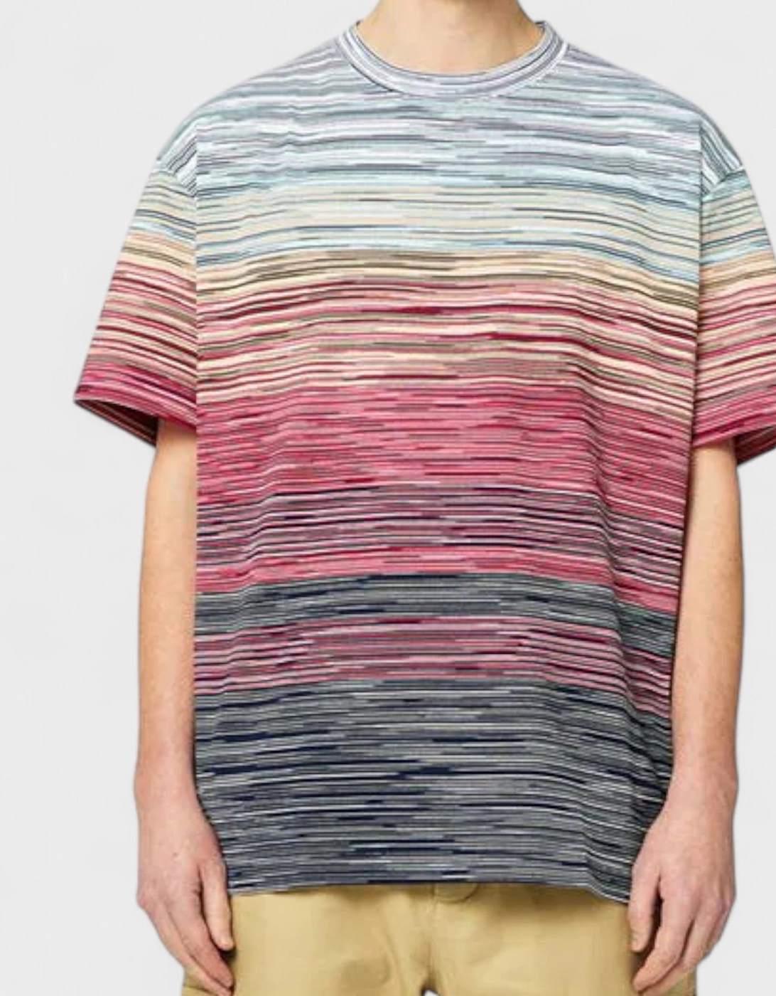 Space Dye Cotton T Shirt Blue Red