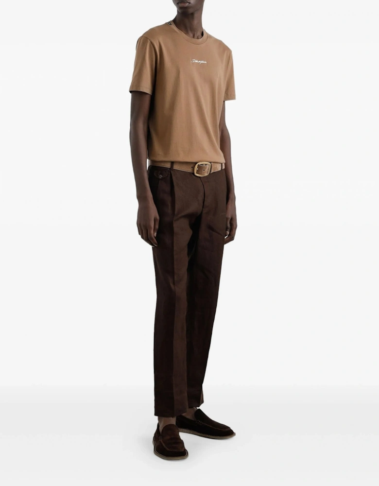 Branded Cotton T-Shirt Tan