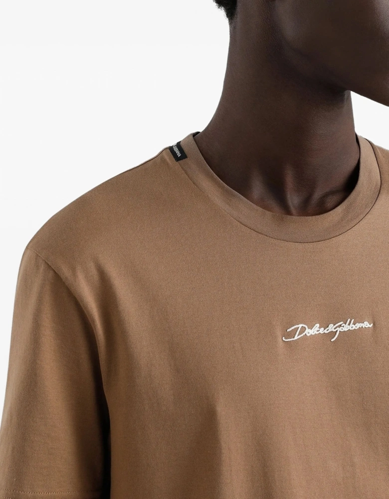 Branded Cotton T-Shirt Tan
