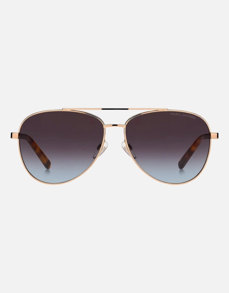 Brown Teal Lens Havana Detail Gold Sunglasses