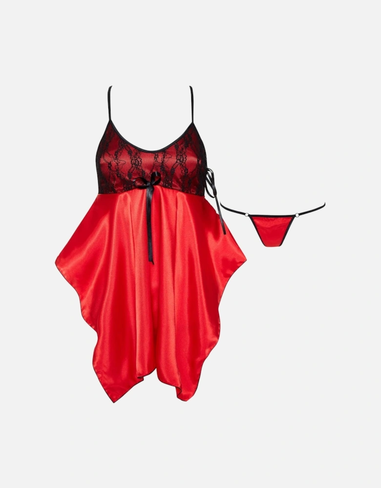 Luxury Bra Lace Satin by Women - Red Chemises