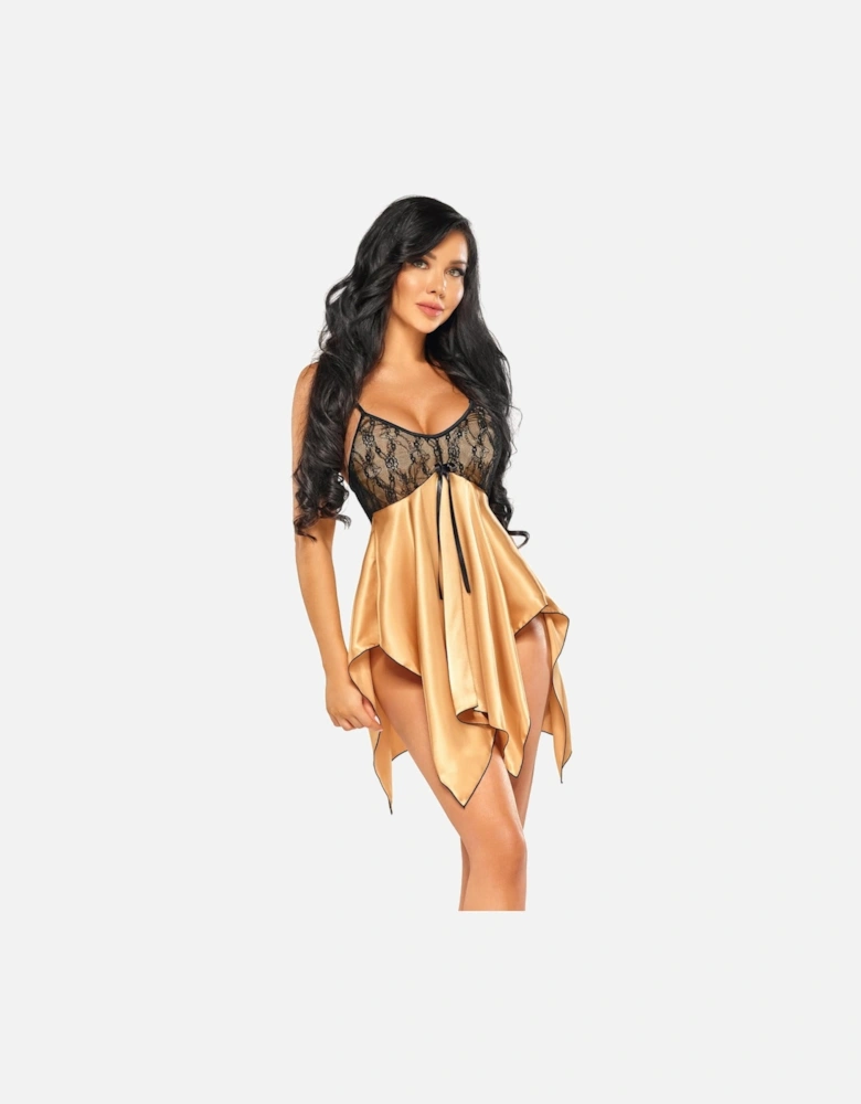 Luxury Bra Lace Satin by Women - Yellow Chemises