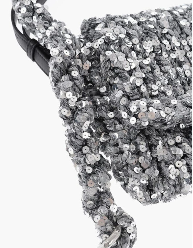 Knit Shoulder Bag with Removable Strap Women - Silver
