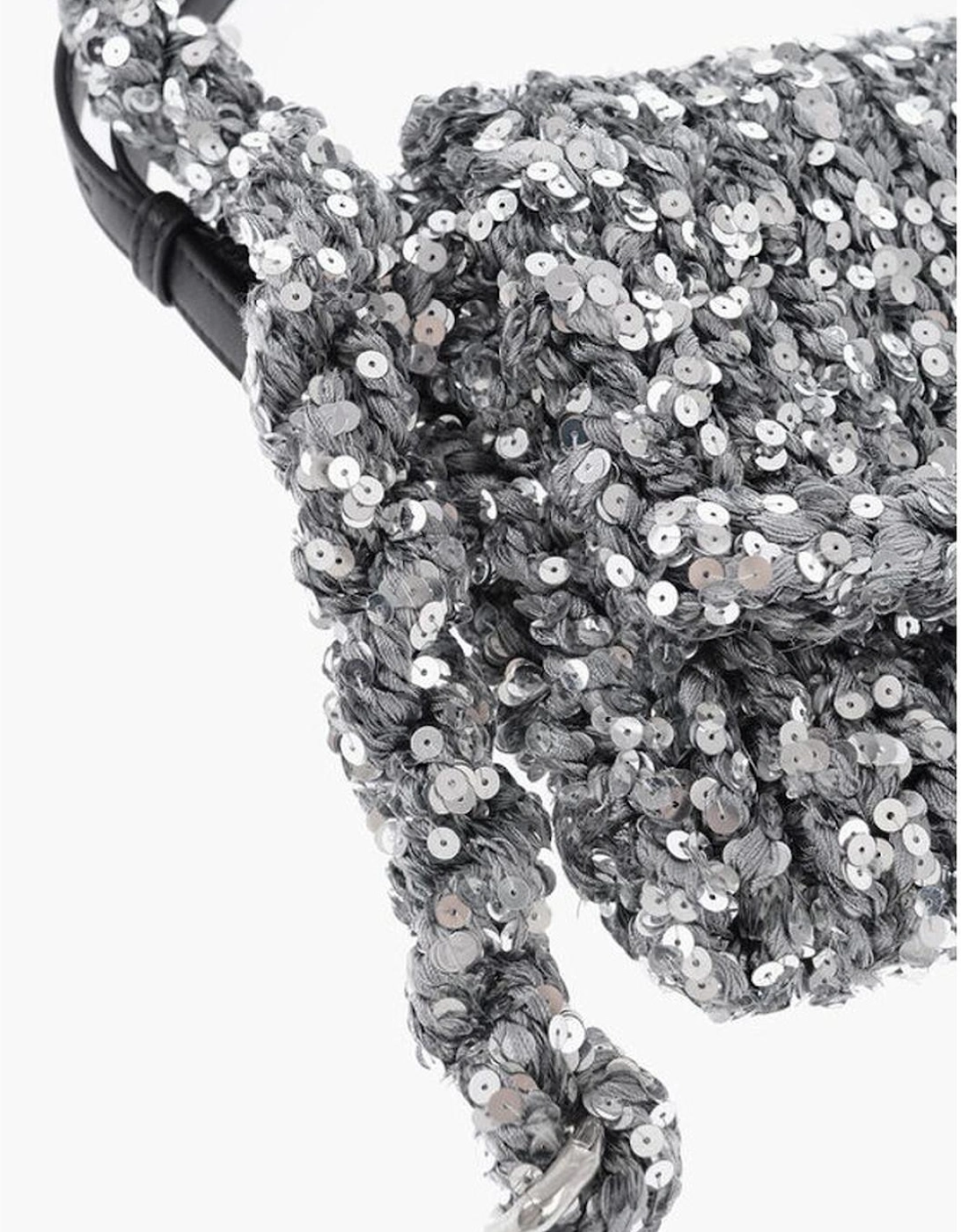 Knit Shoulder Bag with Removable Strap Women - Silver