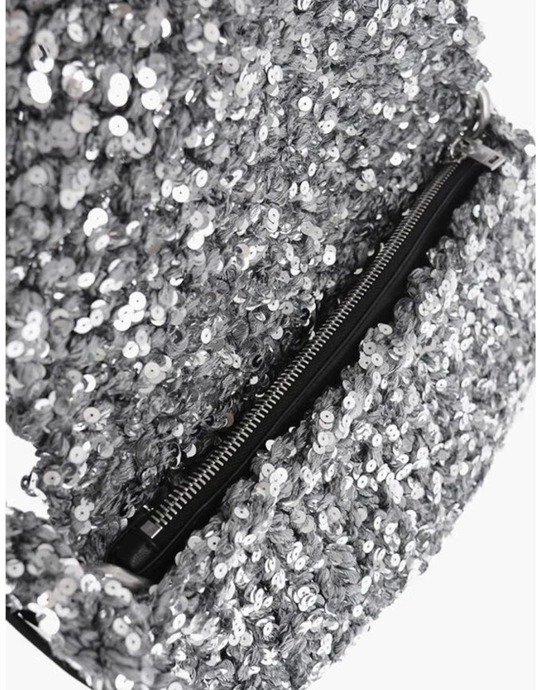 Knit Shoulder Bag with Removable Strap Women - Silver