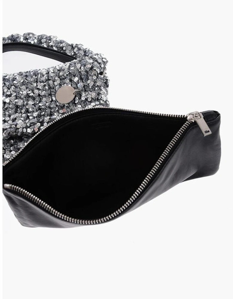 Knit Shoulder Bag with Removable Strap Women - Silver