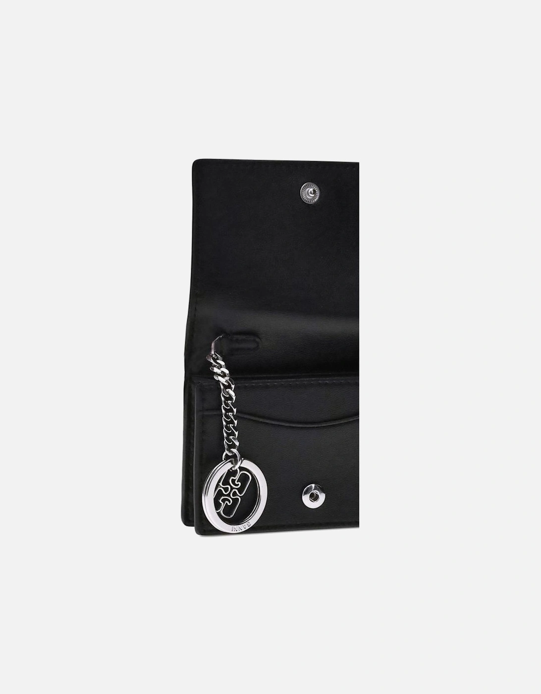 Animal Print Card Holder with Key Ring Women - Black Wallets