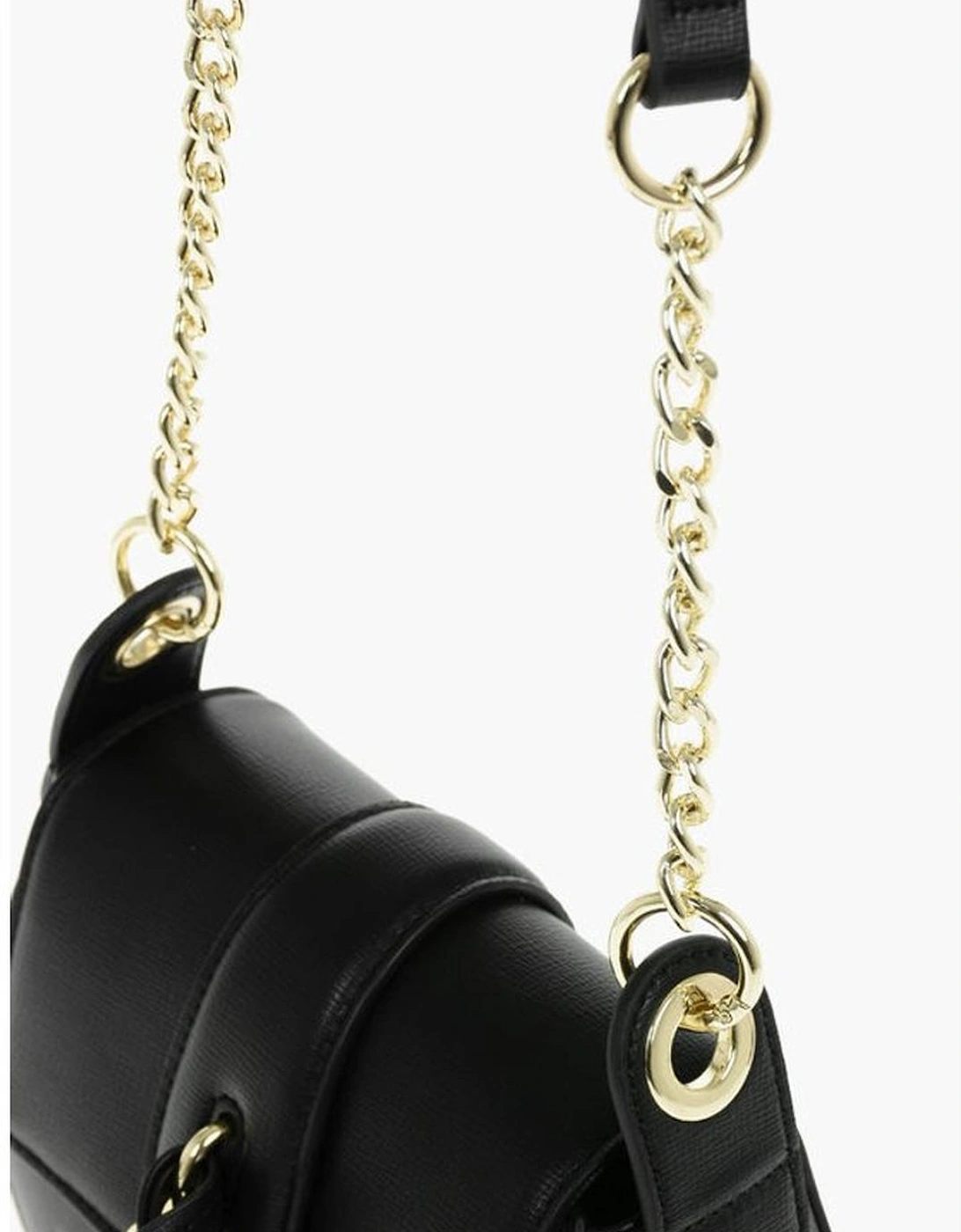 Eco-Leather Shoulder Bag with Adjustable Strap Women - Black