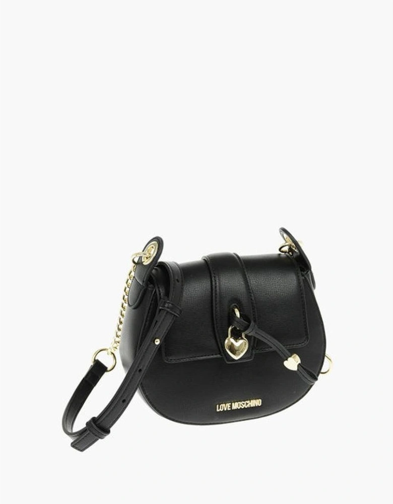 Eco-Leather Shoulder Bag with Adjustable Strap Women - Black