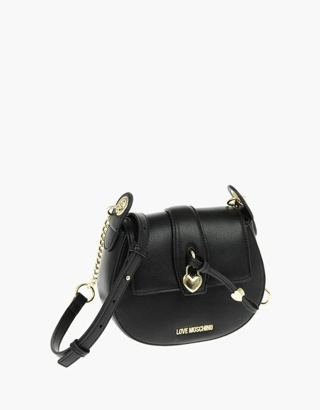 Eco-Leather Shoulder Bag with Adjustable Strap Women - Black