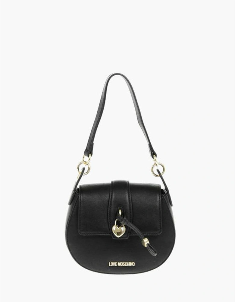 Eco-Leather Shoulder Bag with Adjustable Strap Women - Black