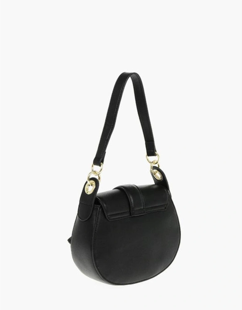 Eco-Leather Shoulder Bag with Adjustable Strap Women - Black