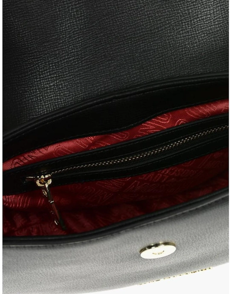 Eco-Leather Shoulder Bag with Adjustable Strap Women - Black