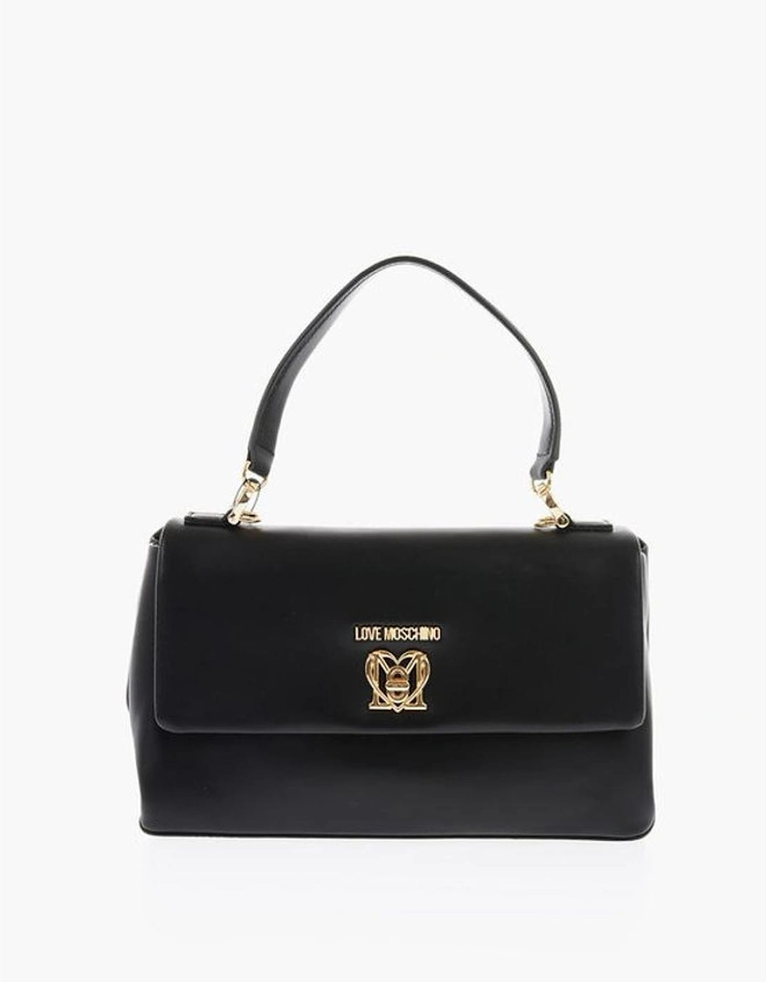 Solid Eco-Leather Shoulder Bag Women - Black Tote Bags, 6 of 5