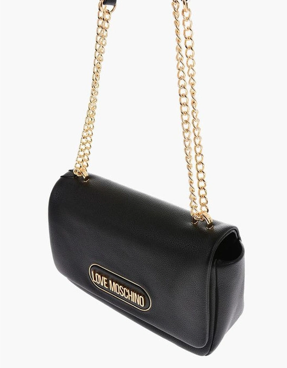 Logo Metal Eco-Leather Shoulder Bag Women - Black