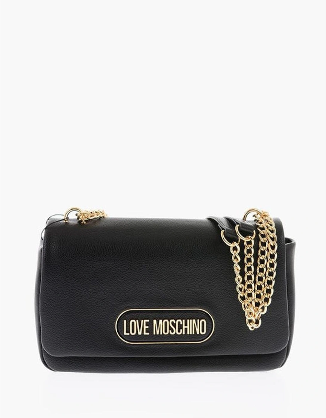Logo Metal Eco-Leather Shoulder Bag Women - Black, 5 of 4