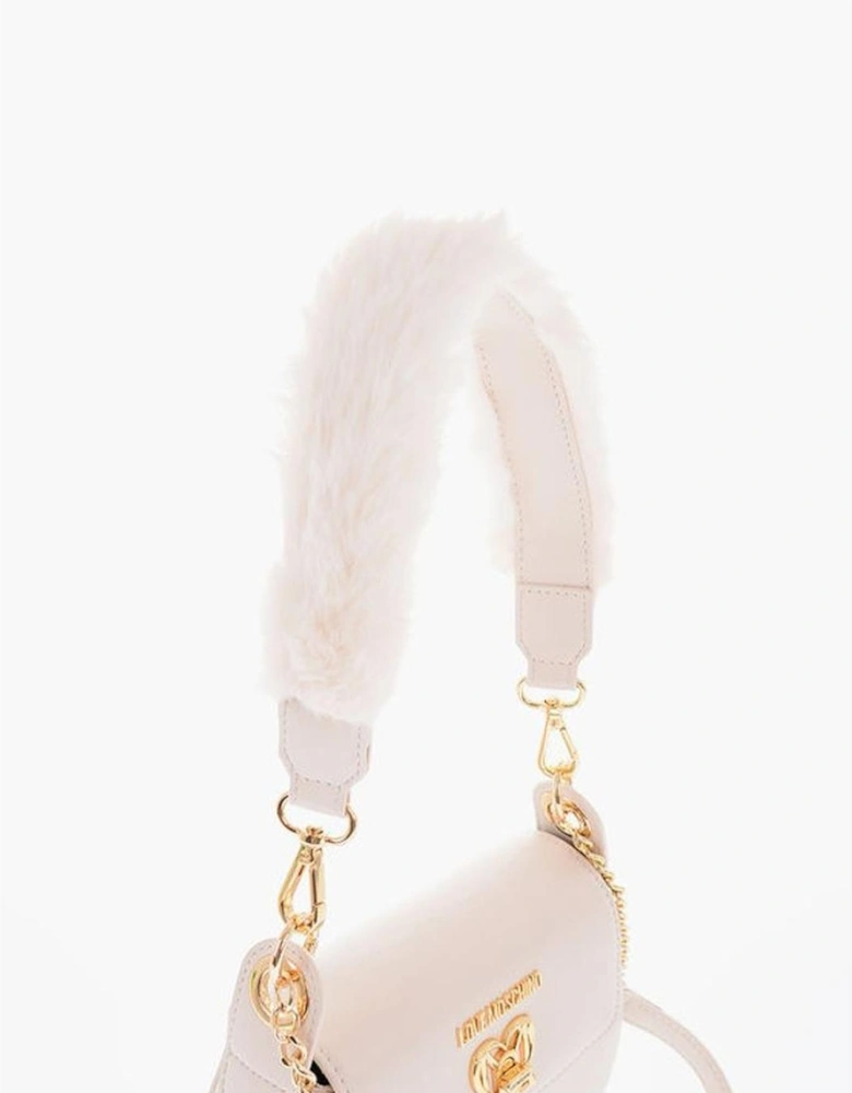 Eco-Leather Shoulder Bag with Logo Women - White