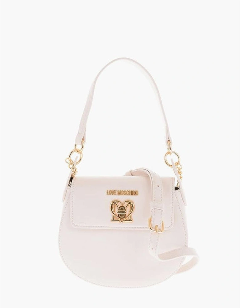 Eco-Leather Shoulder Bag with Logo Women - White