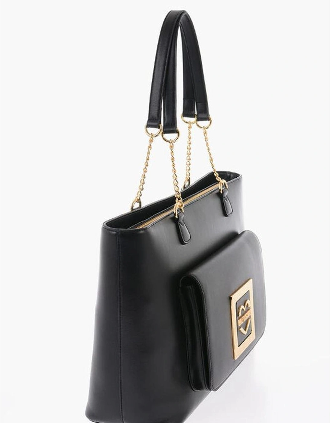 Solid Metal Logo Shoulder Bag Women - Black Tote Bags
