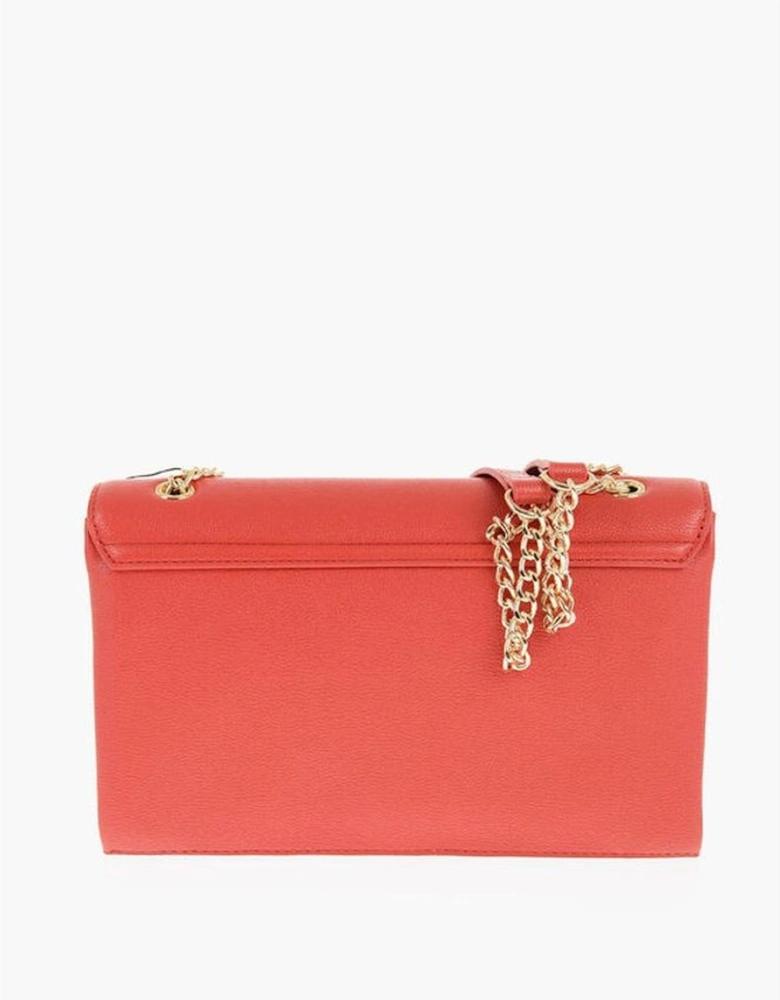 Logo Embellished Eco-Leather Shoulder Bag Women - Red