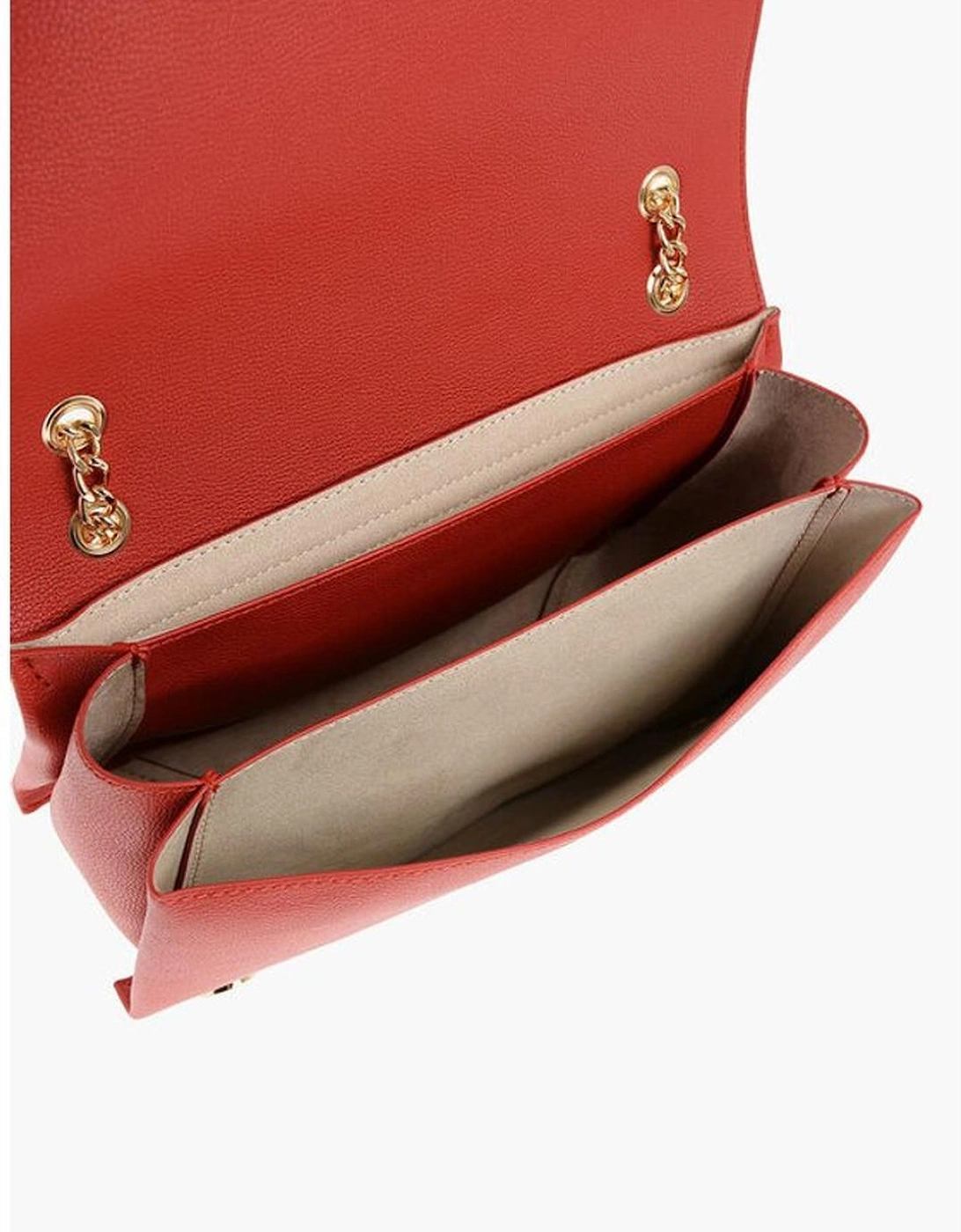 Logo Embellished Eco-Leather Shoulder Bag Women - Red