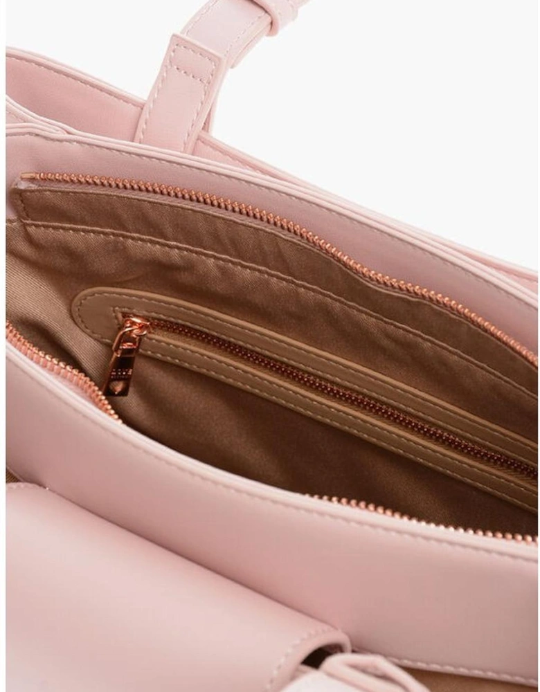 Metal Logo Shoulder Handbag with Double Handle Women - Multicolor Tote