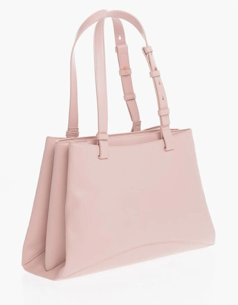Metal Logo Shoulder Handbag with Double Handle Women - Multicolor Tote