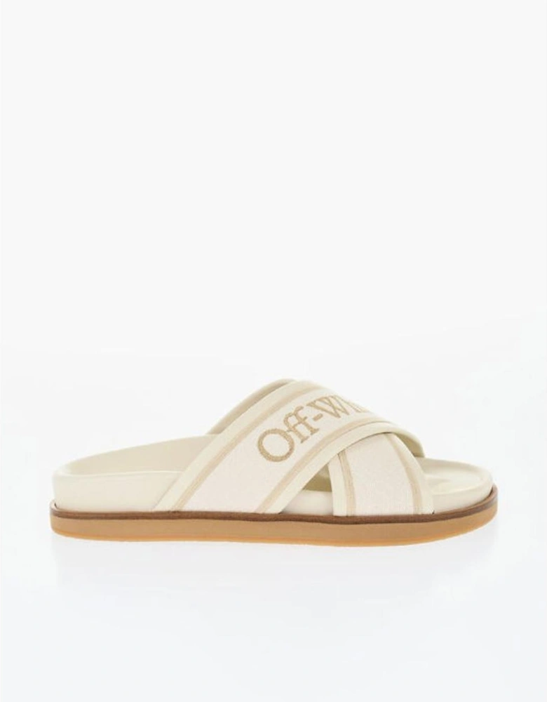 Leather Slip-On Shoes with Rubber Sole Women - Beige Sandals