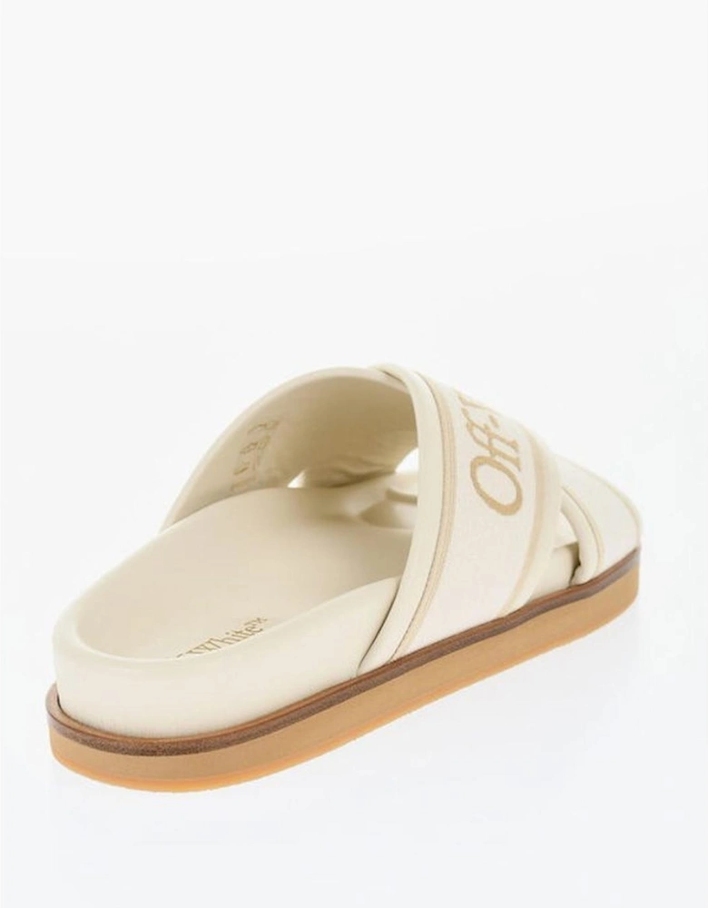 Leather Slip-On Shoes with Rubber Sole Women - Beige Sandals