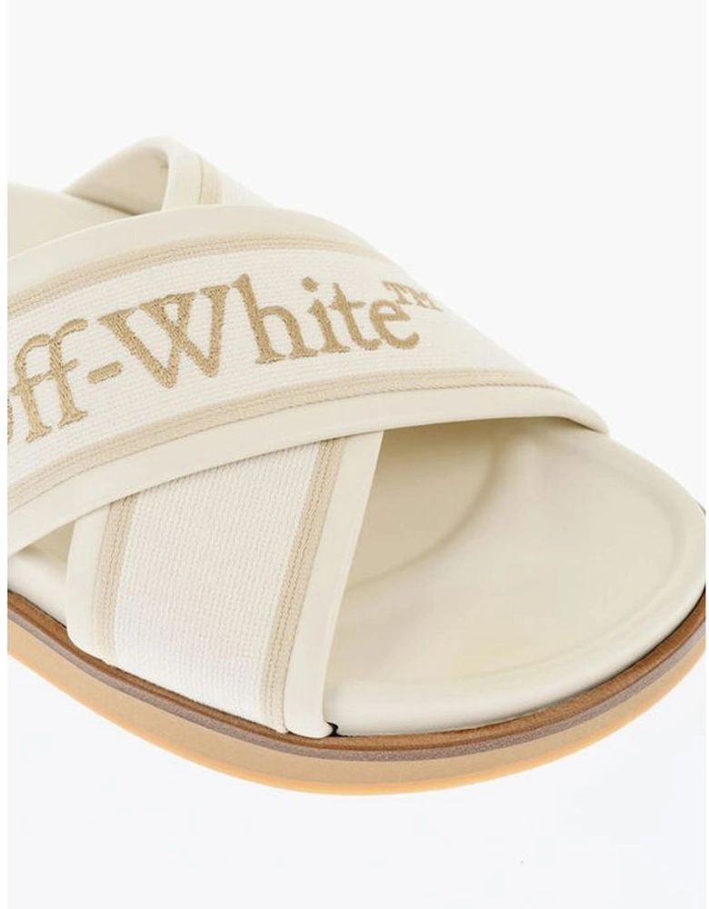 Leather Slip-On Shoes with Rubber Sole Women - Beige Sandals