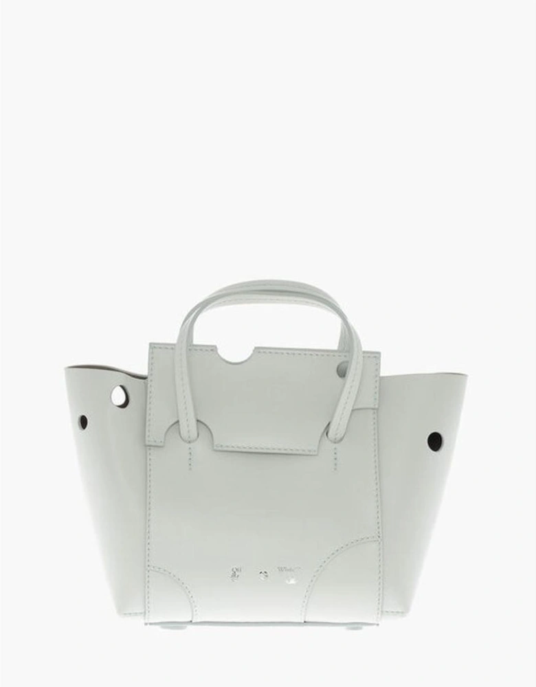 Leather Handbag with Adjustable Shoulder Strap Women - Light Blue Tote