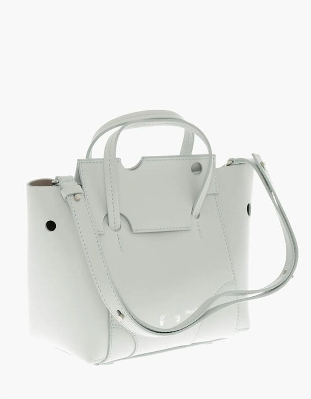 Leather Handbag with Adjustable Shoulder Strap Women - Light Blue Tote