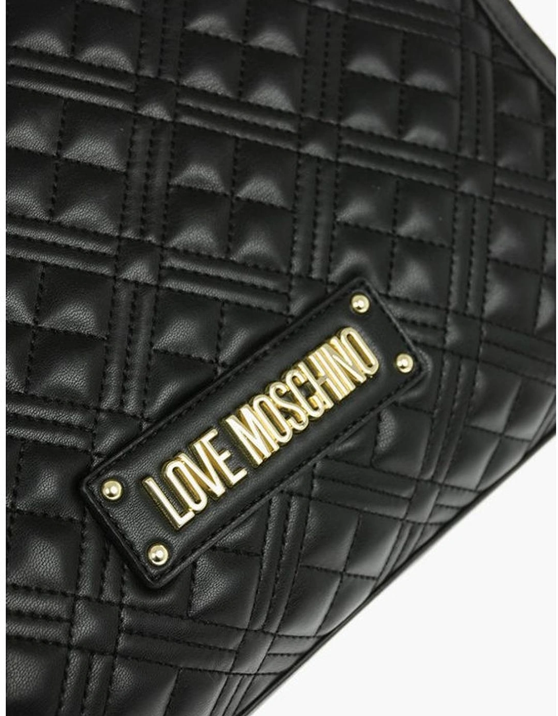 Solid Zip Closure Double Handle Shoulder Bag Women - Black Tote Bags