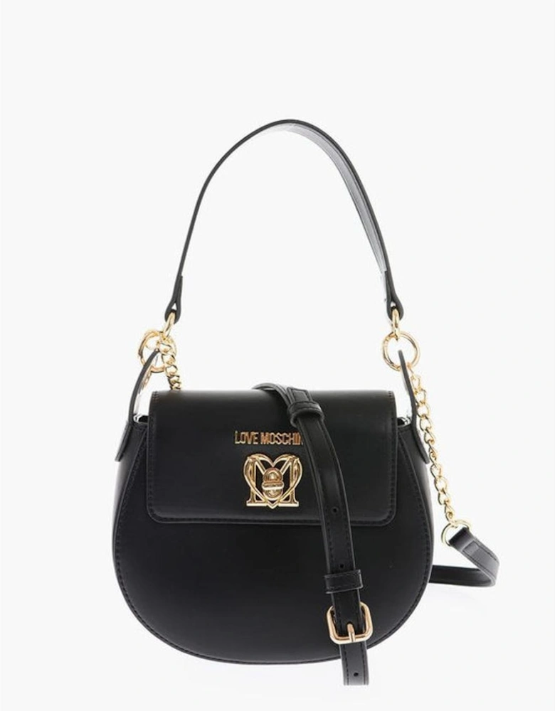Removable Strap Eco-Leather Shoulder Bag Women - Black