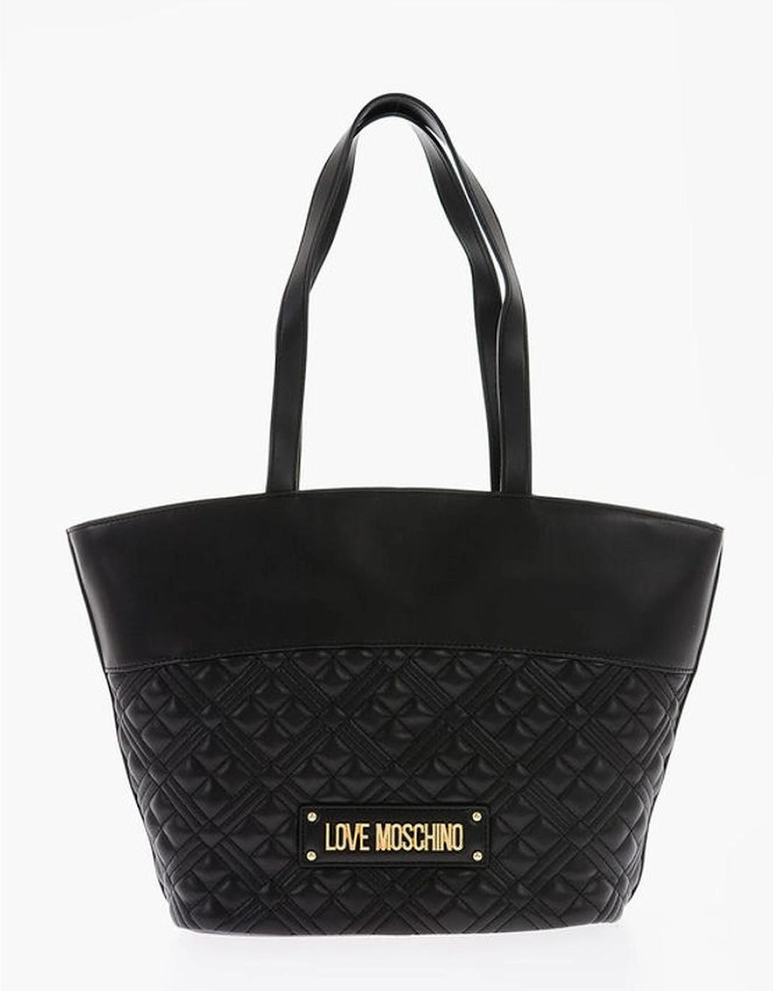 Solid Metal Double Handle Handbag Women - Black Shoulder Bags, 5 of 4