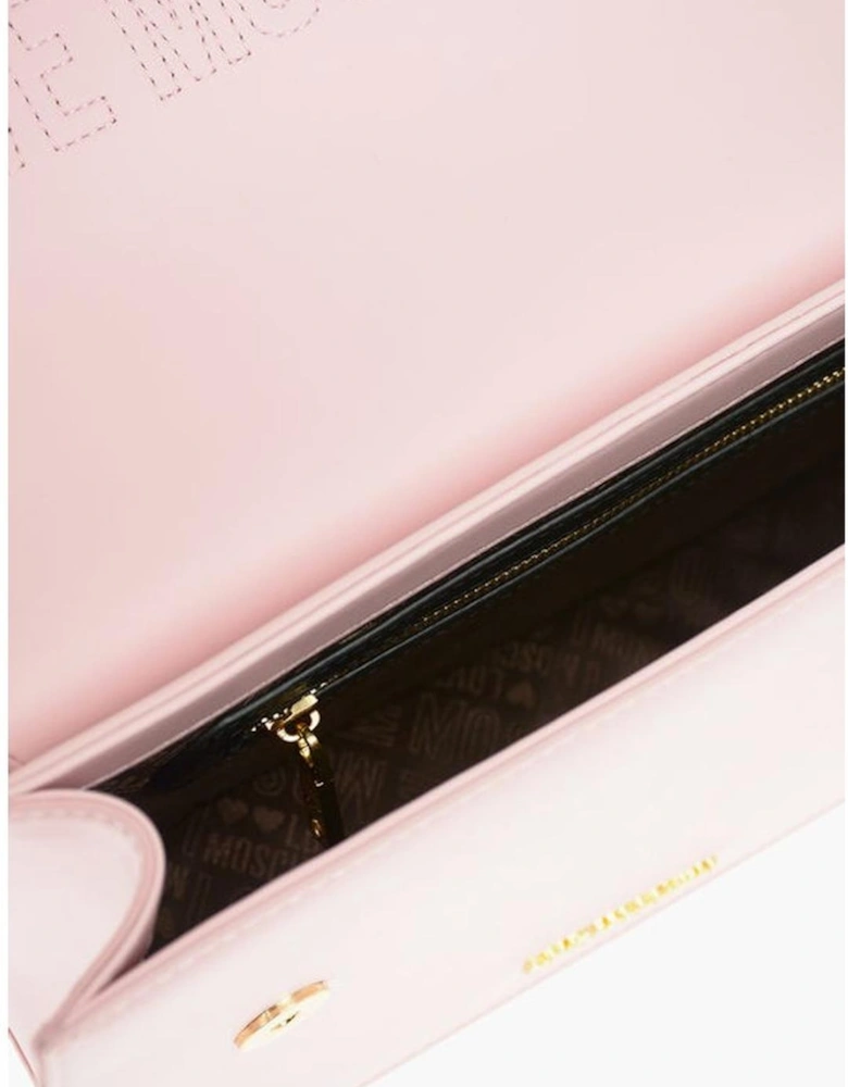 Eco-leather Shoulder Bag with Logo and Metal Details Women -