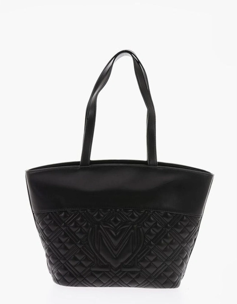 Solid Metal Double Handle Handbag Women - Black Shoulder Bags