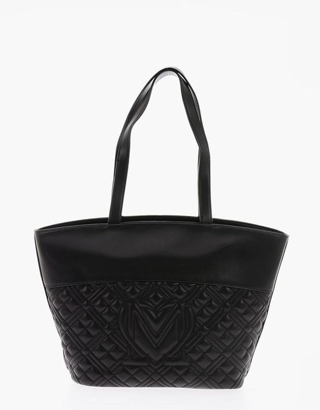 Solid Metal Double Handle Handbag Women - Black Shoulder Bags