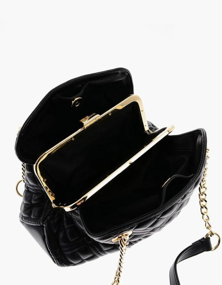Solid Zip Closure Handbag with Internal Pocket Women - Black Tote Bags