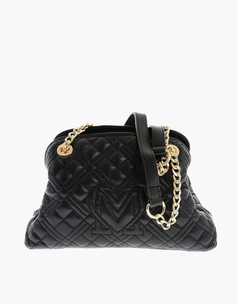 Solid Zip Closure Handbag with Internal Pocket Women - Black Tote Bags