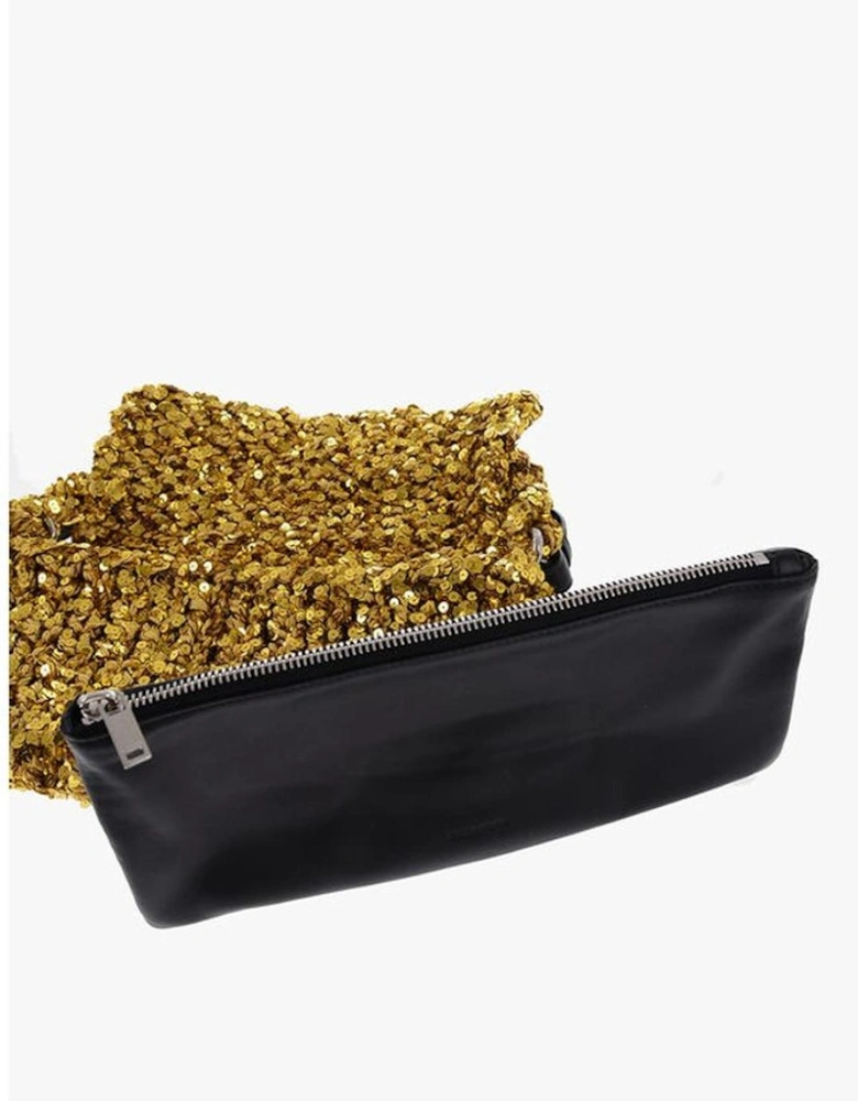Knit Shiny Gold Clutch Women Clutch Bags