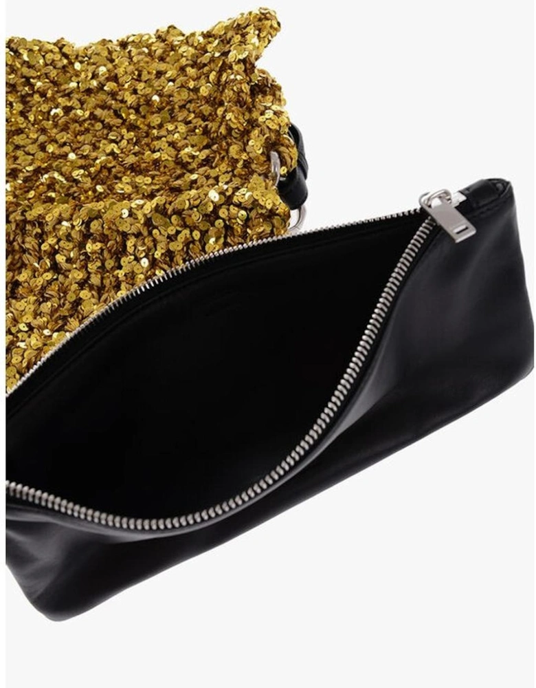 Knit Shiny Gold Clutch Women Clutch Bags