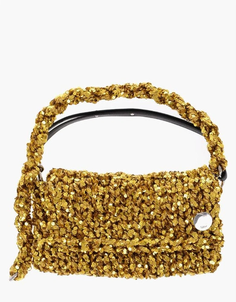 Knit Shiny Gold Clutch Women Clutch Bags