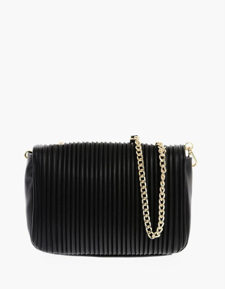 Metal Logo Eco-Leather Handbag with Removable Strap Women - Black