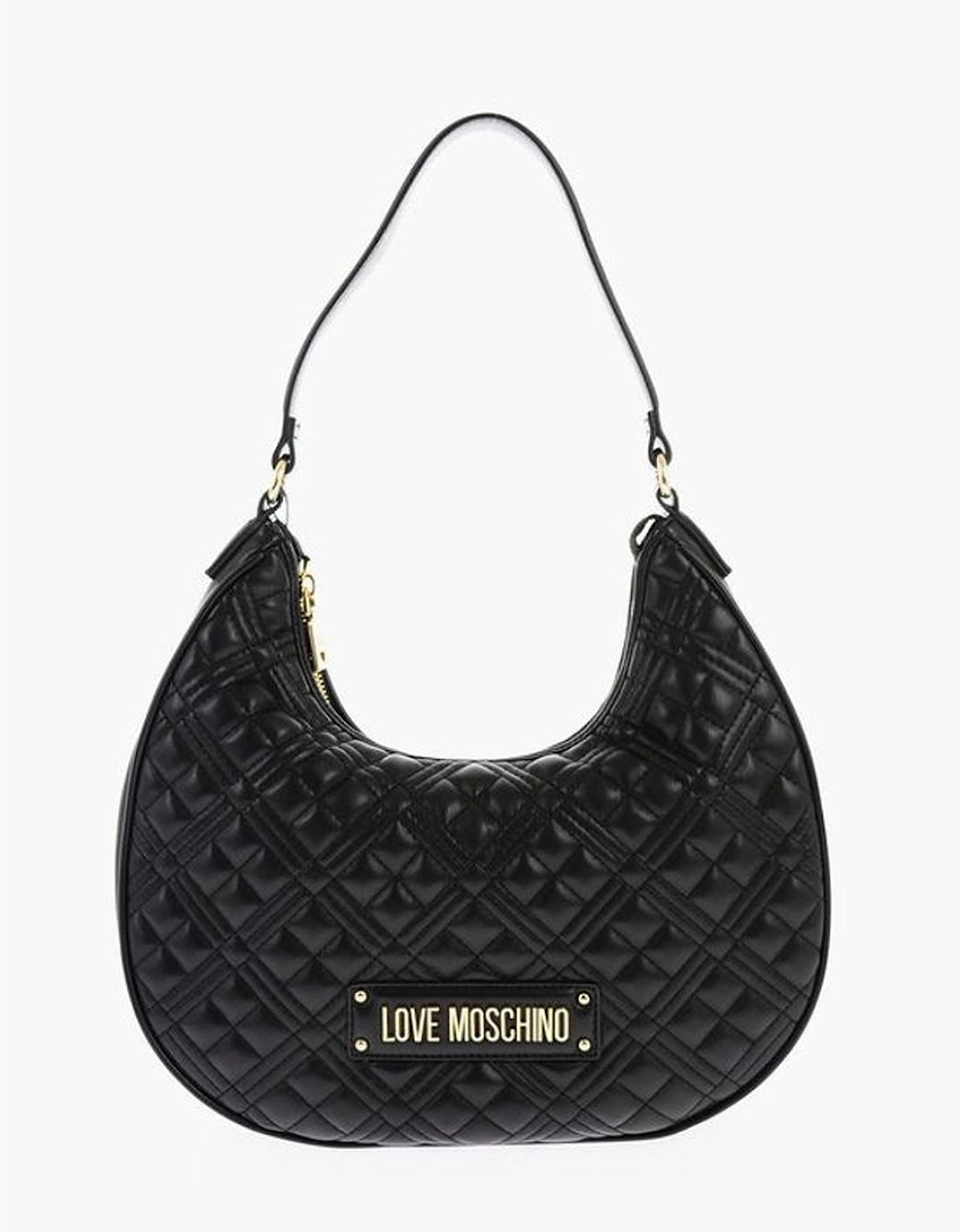 Eco-Leather Solid Shoulder Bag with Zip Closure Women - Black, 5 of 4