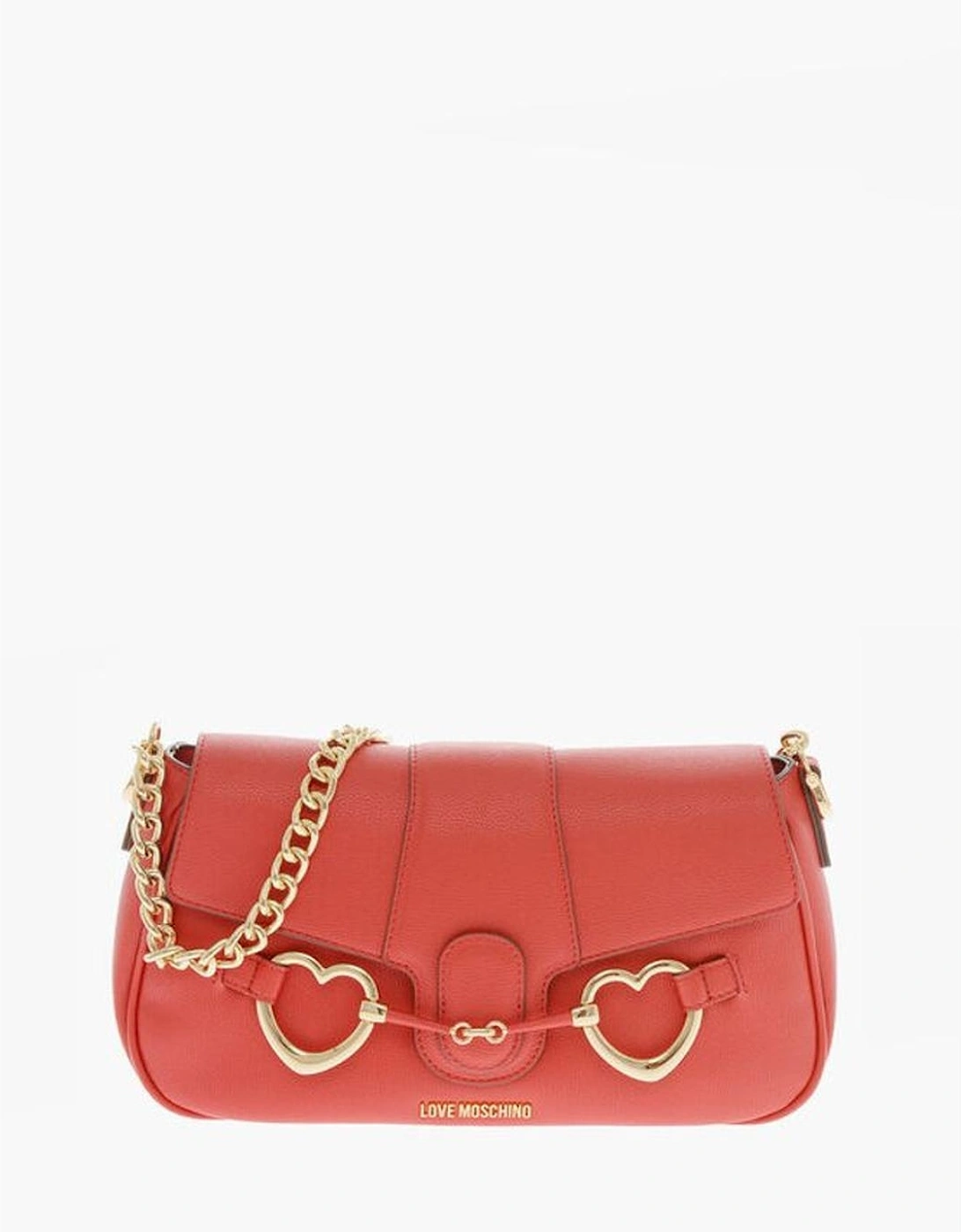 Eco-leather Solid Shoulder Bag with Adjustable Strap Women - Red, 6 of 5