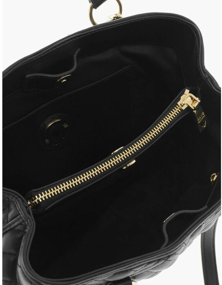 Metal Logo Handbag with Double Handle Women - Black Tote Bags