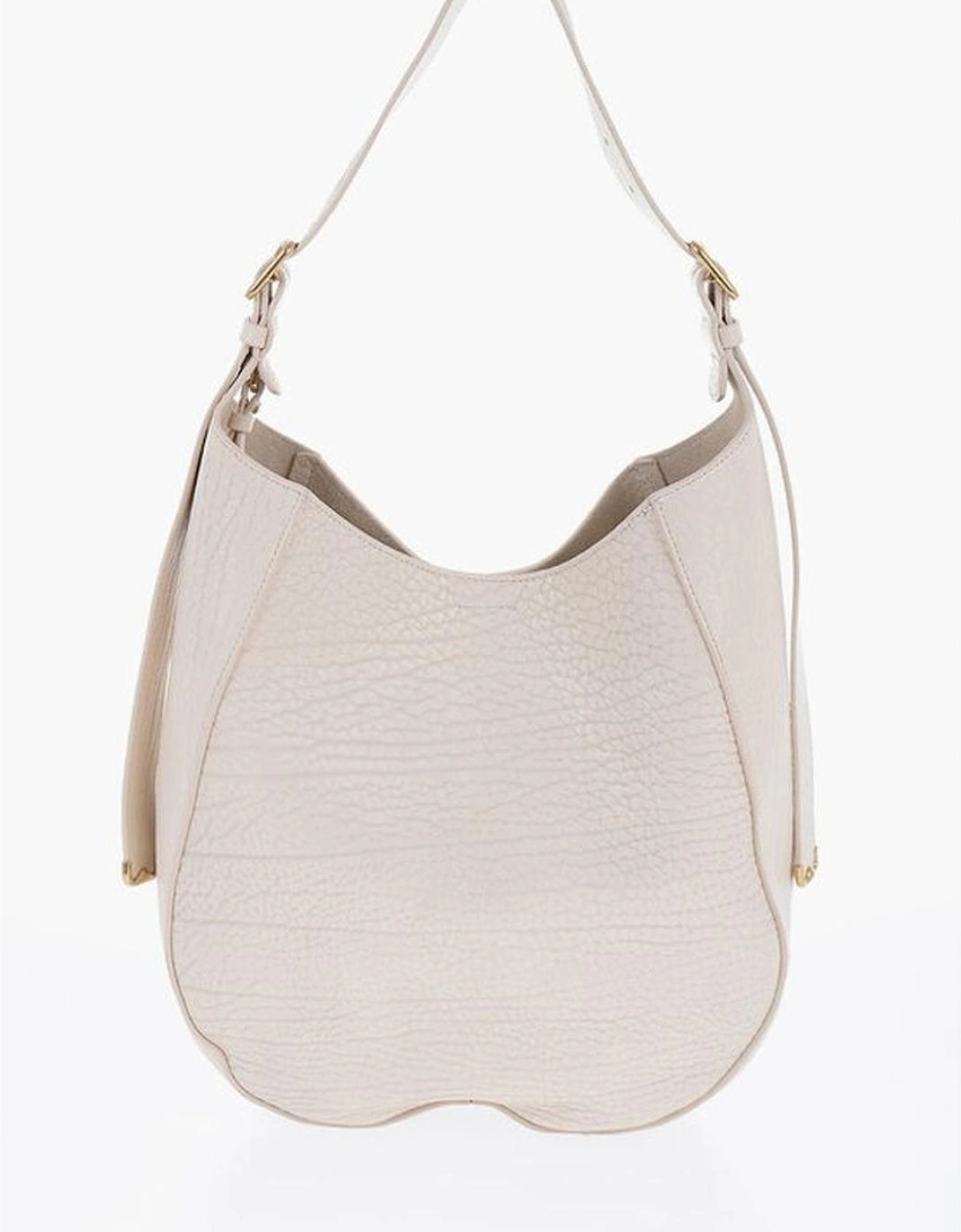 Textured Leather Shoulder Bag with Adjustable Strap Women - White, 6 of 5