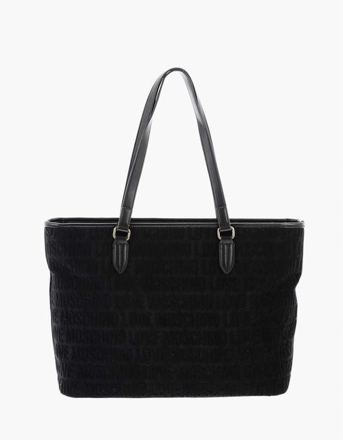 Logo Zip Closure Handbag with Double Handle Women - Black Shoulder, 5 of 4