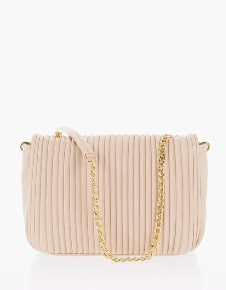 Eco-Leather Solid Shoulder Bag with Logo Women - Beige